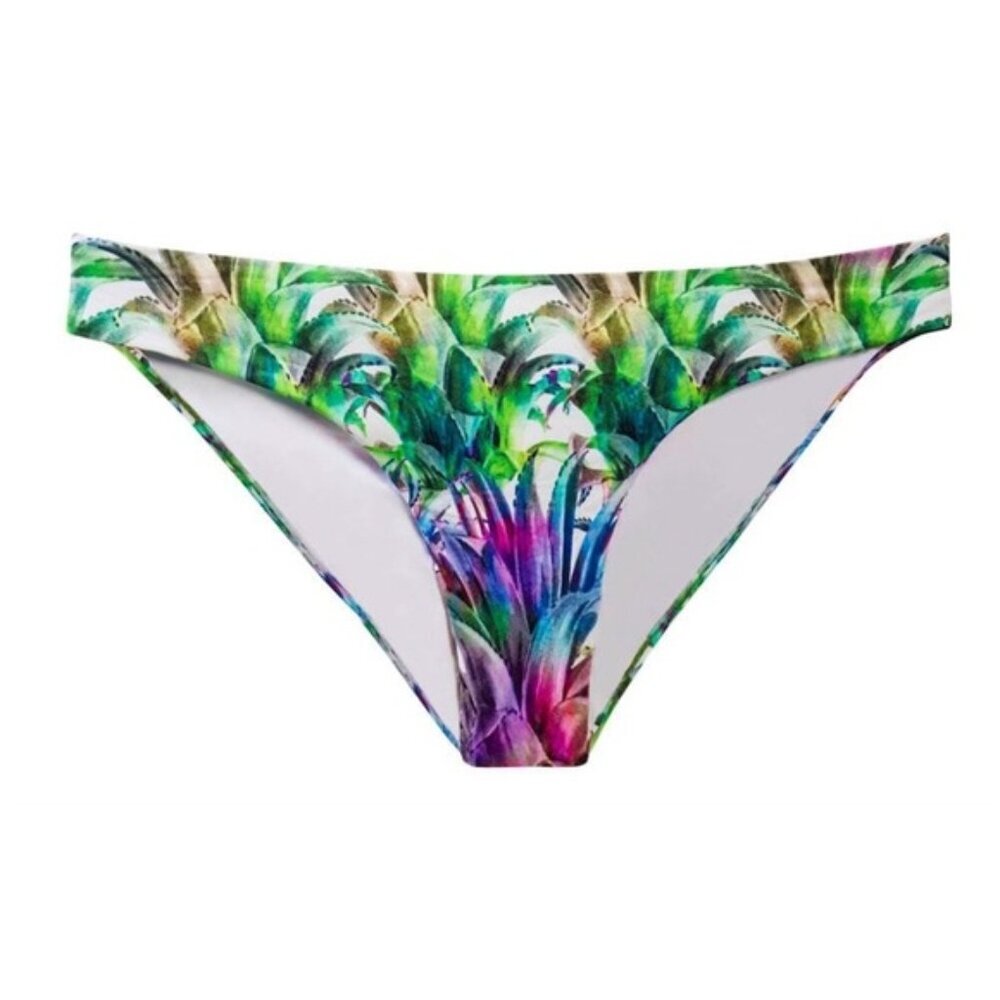 New pilyq Lana ruched full bikini bottom large